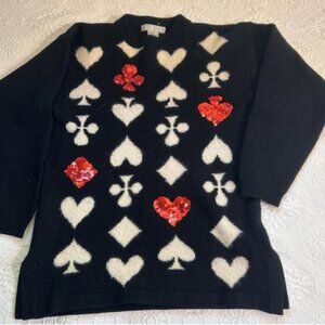 80s cardgame themed sweater